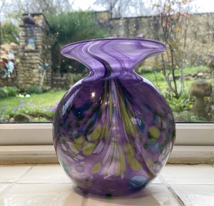 Purple and green posy vase